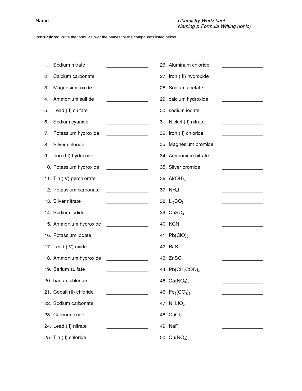 5 Tips for Mastering Nomenclature Worksheet 2