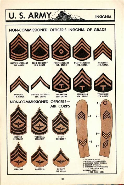 Non Commissioned Officers Rank Insignia Chevrons U S Army Between Ca 1942 And 1947 The