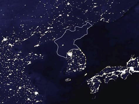 North Korea Satellite At Night