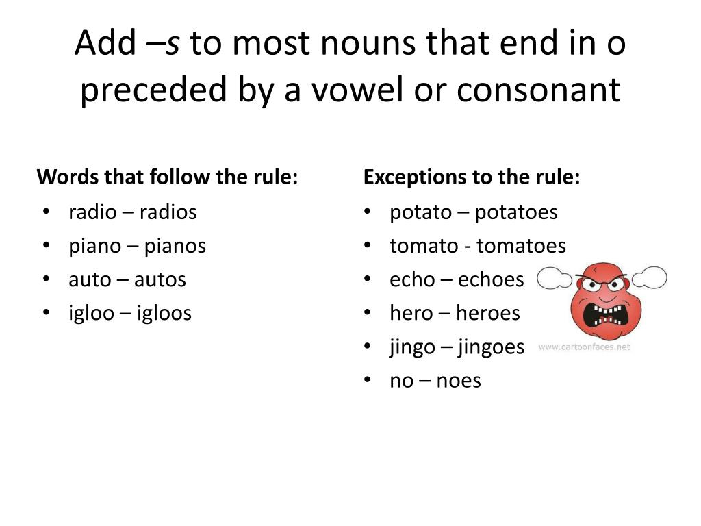 Nouns Ending In Consonant Y