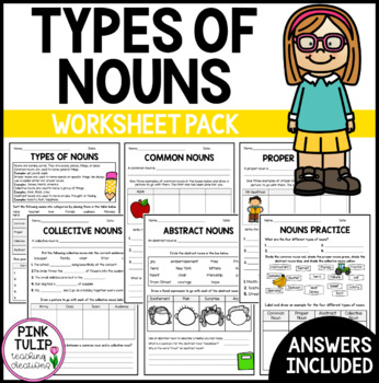 Nouns Worksheet Pack Common Proper Abstract Collective And