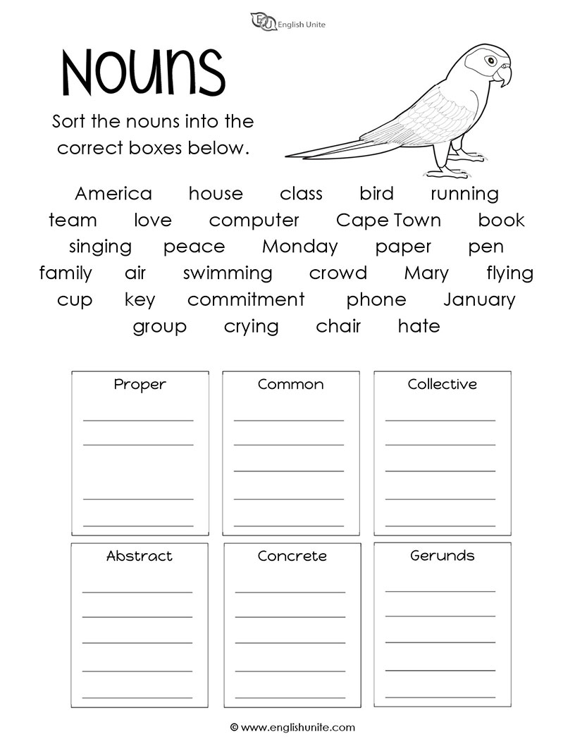 Nouns Worksheet Sorting Activity Year 2 Teacher Made