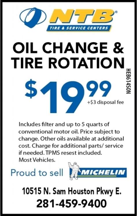 NTB Oil Change Service