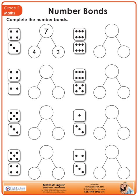 Number Bonds Worksheets 2Nd Grade