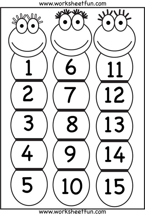 Number Chart 1 15 Preschool Math Worksheets Numbers Preschool