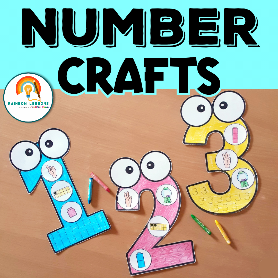 Number Craft Pack One Page Math Crafts Numbers Writing Papers Number 1 Template Crafts And