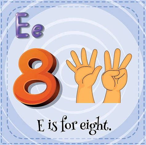 Number Eight E Is For Eight Acht 8 Phonics Words Flashcard Number 8 Coz Word Work