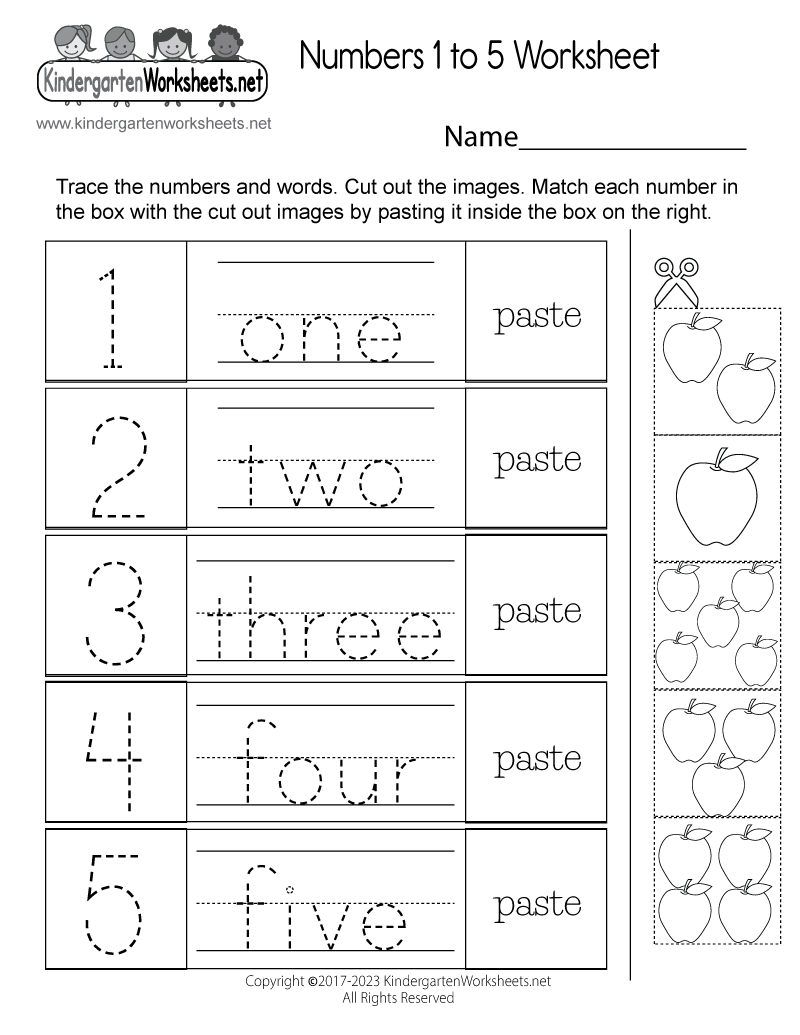 5 Fun Numbers Worksheets for Kindergarteners