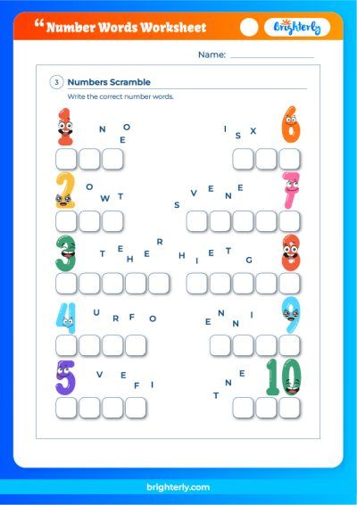 Number Words Worksheet K5 Worksheets