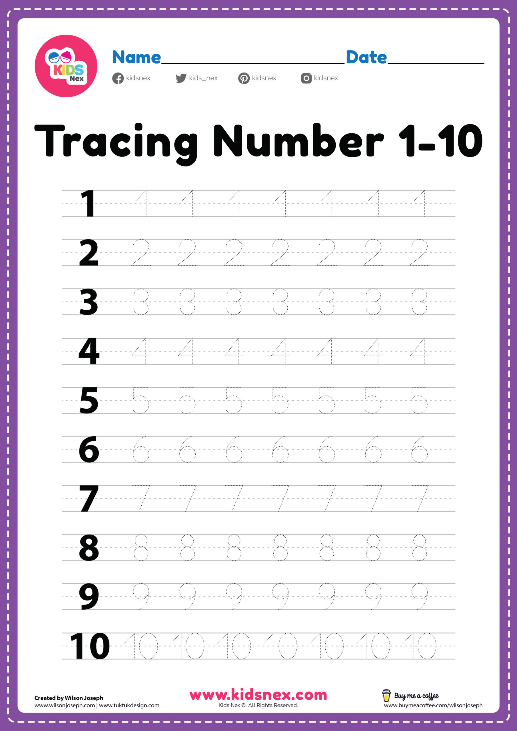 Numbers 1 To 10 Worksheets Free Pdf Printables Tracing Mazes Games And More Daydream Into Reality