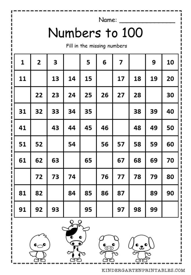 Numbers From 100 Worksheet Top Teacher