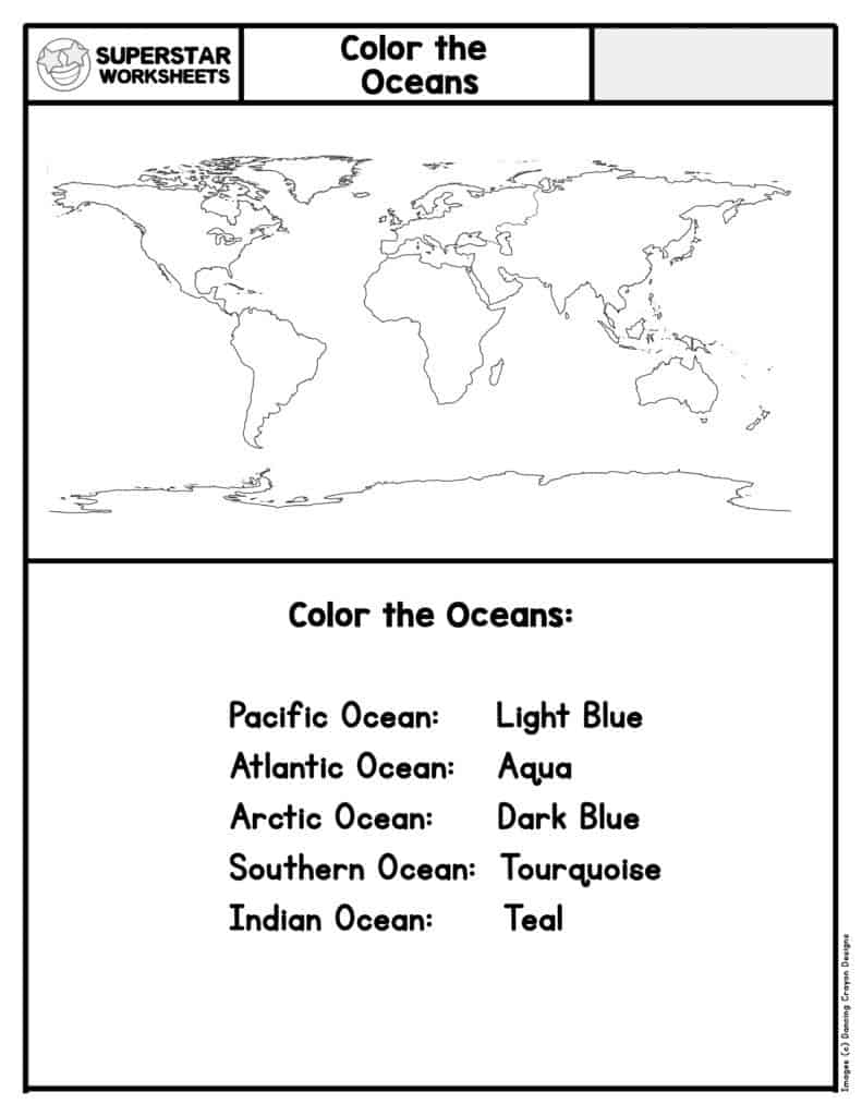 Oceans Worksheets