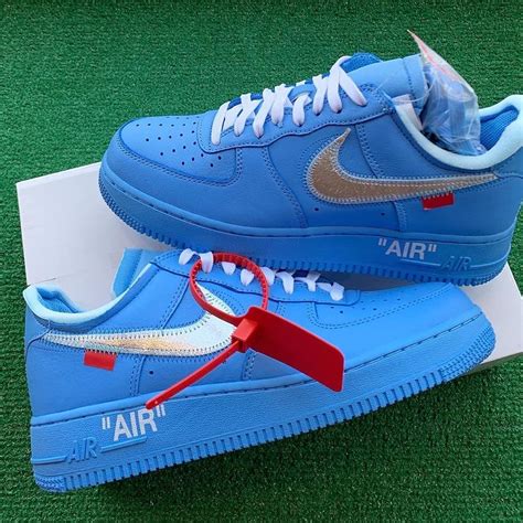 Off White X Nike Air Force 1 Low University Blue Sneaker Style