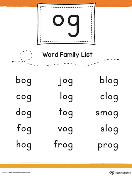 Explore Fun Og Word Family Worksheets for Kids