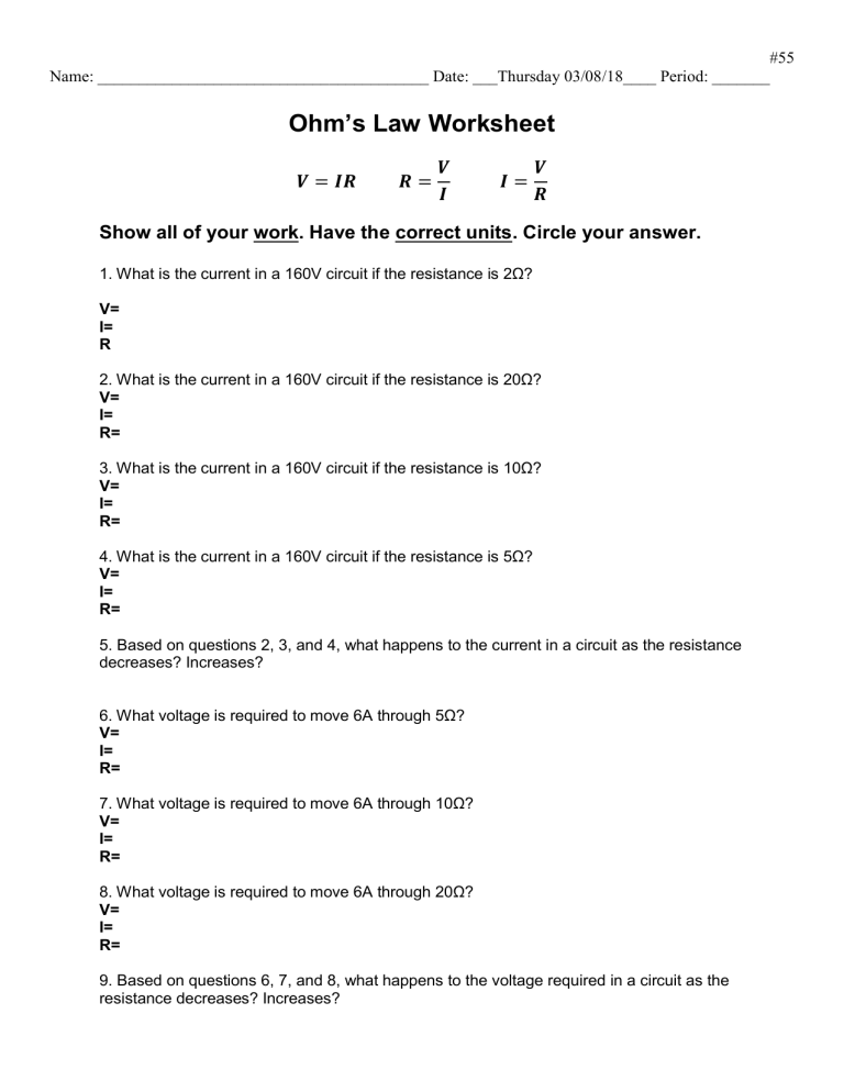 Ohm's Law Worksheet Answers: Your Ultimate Guide