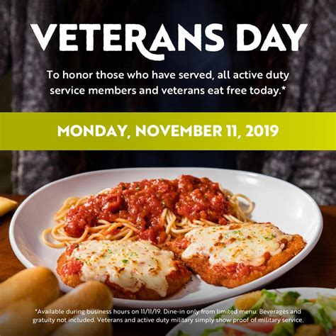 Olive Garden Veterans Day Deals