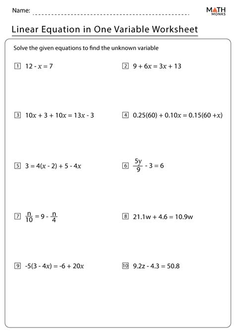 Solve One Variable Linear Equations with Ease