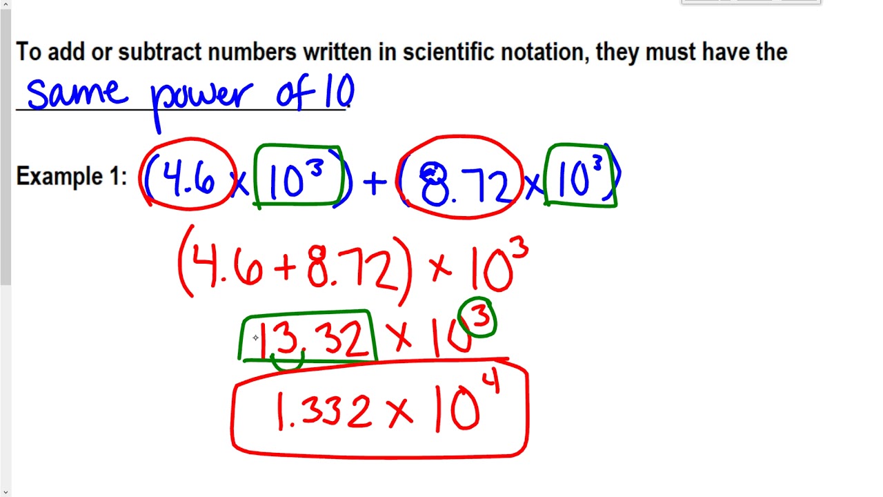 Operations With Scientific Notation Youtube