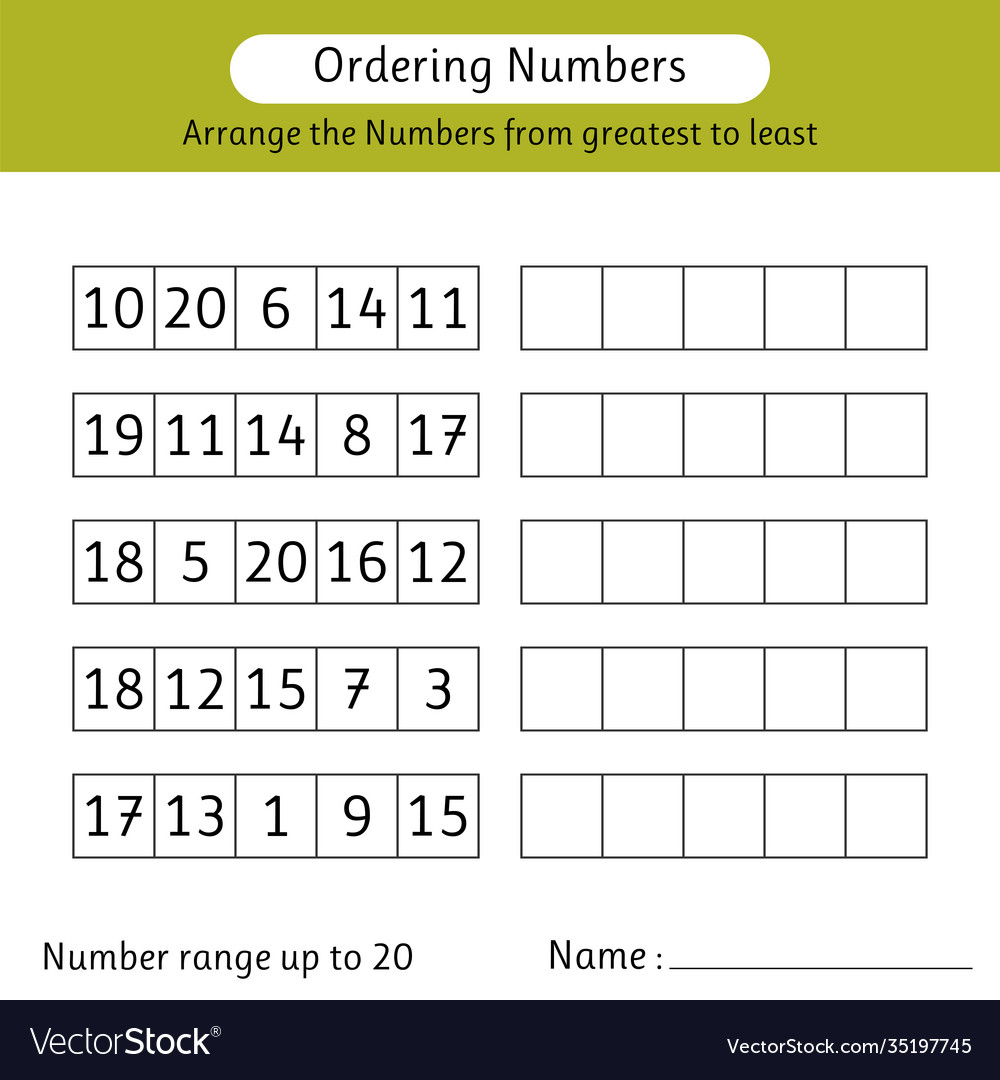 Ordering Numbers Worksheets Pdf Thekidsworksheet