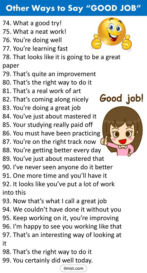 Other Ways To Say Good Job Synonyms Of Good Job Ilmist