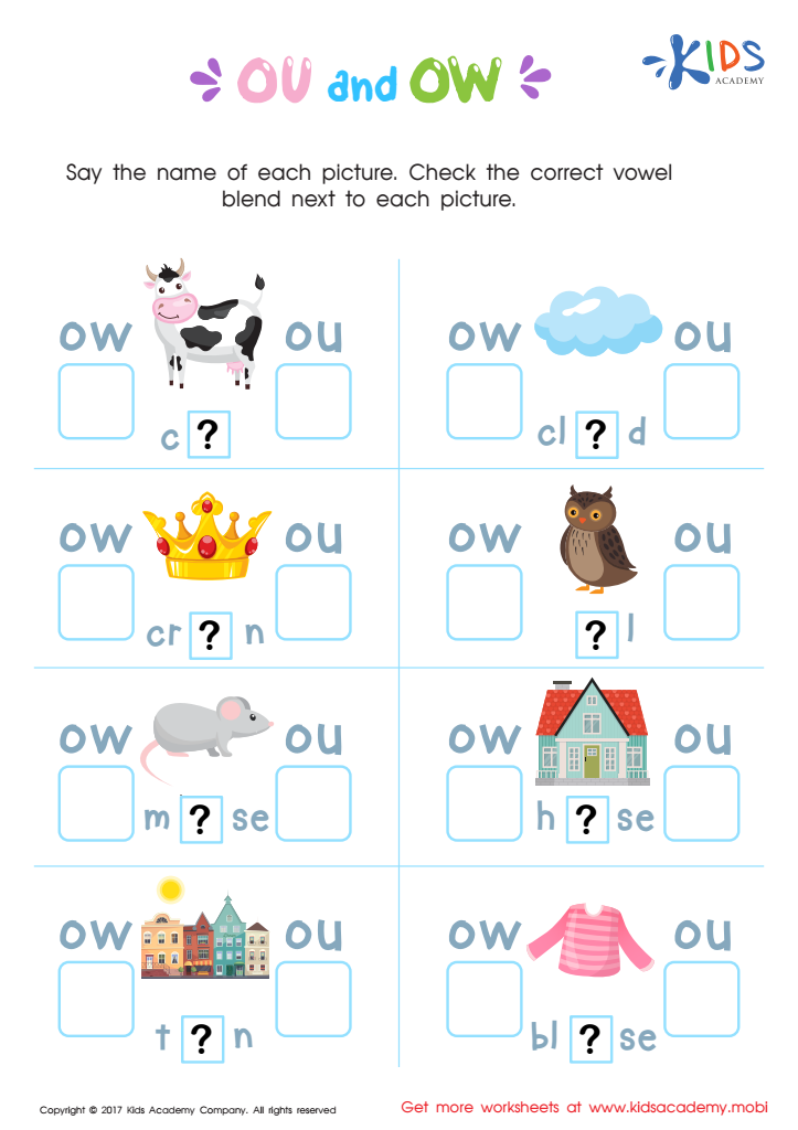 Ou And Ow Words Worksheet Free Printable Pdf For Kids