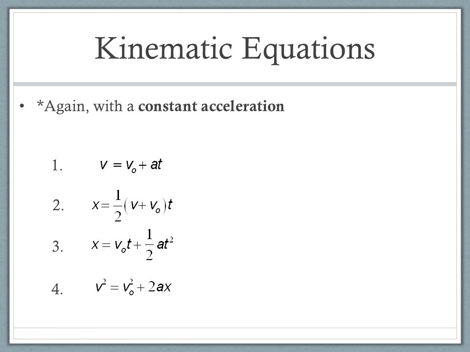 Out Of This World Big Five Kinematic Equations Integration Formulas For