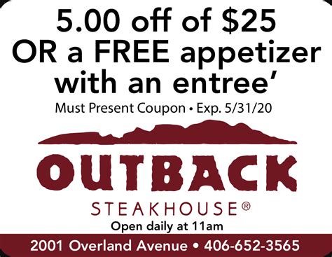 Outback Coupons April 2024 Ilise Leandra