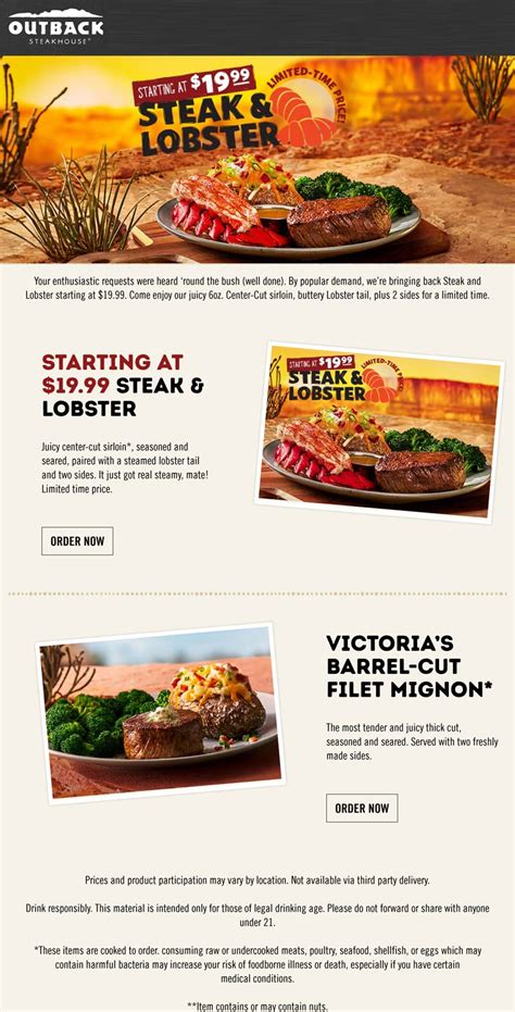 Outback Promo Coupons Codes