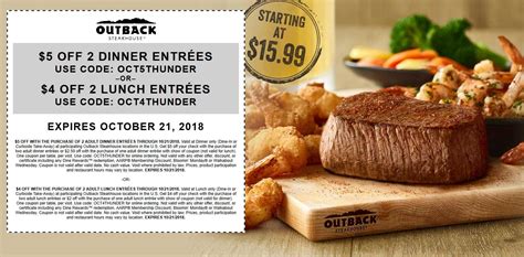 Outback Steakhouse August 2021 Coupons And Promo Codes