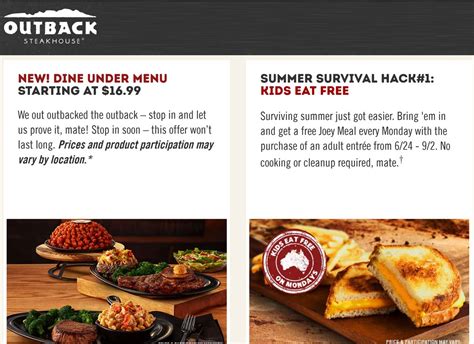 Outback Steakhouse July 2024 Coupons And Promo Codes