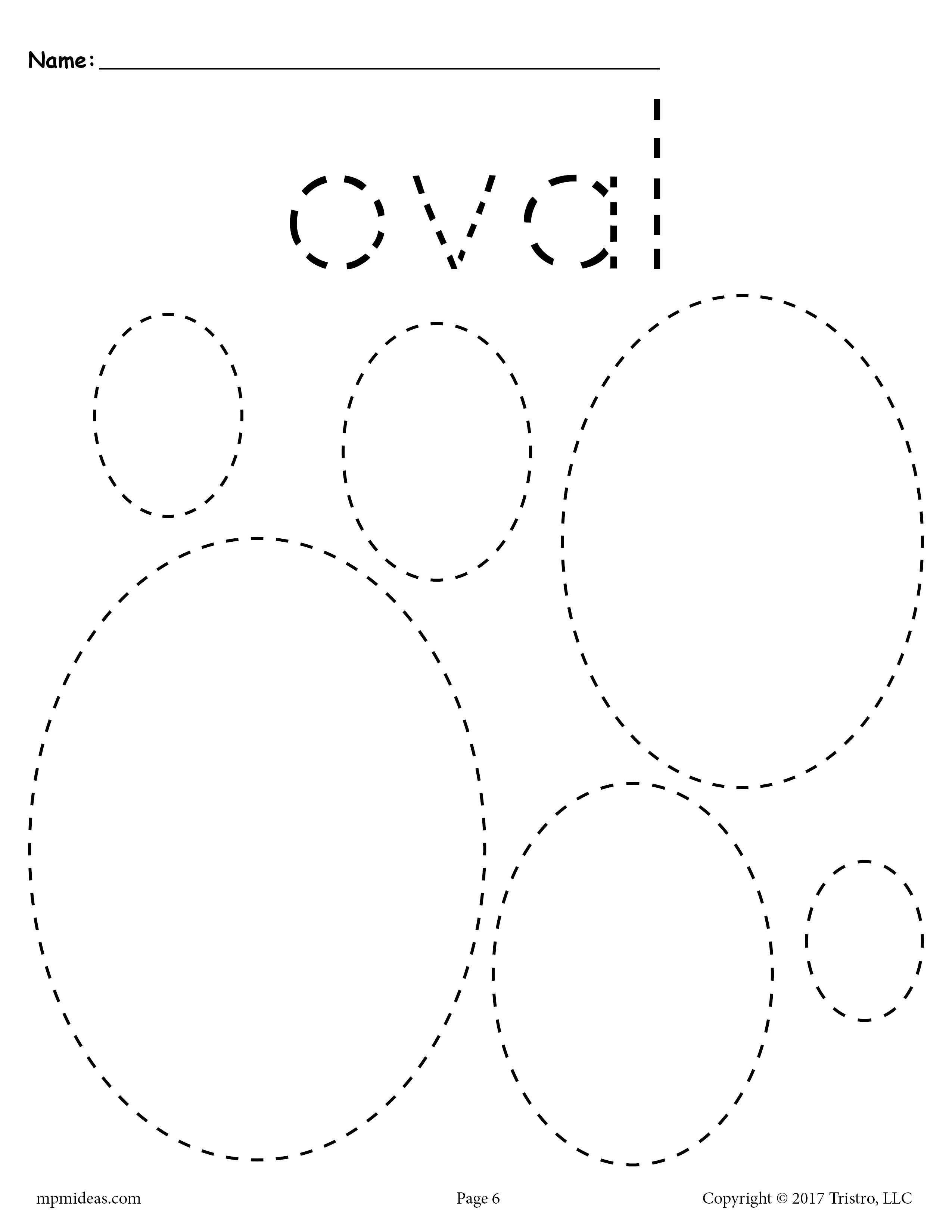 Oval Shape Tracing And Coloring Worksheet Printable