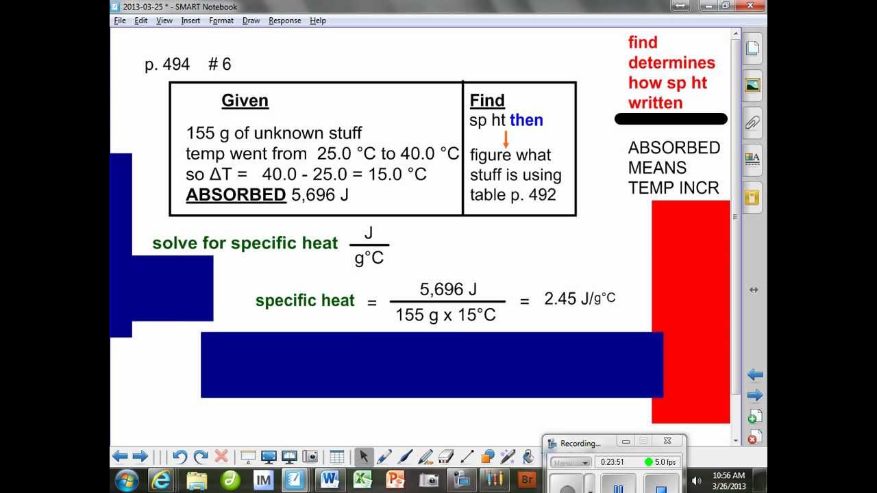 P 495 4 5 And 6 How To Solve Specific Heat Problems Youtube