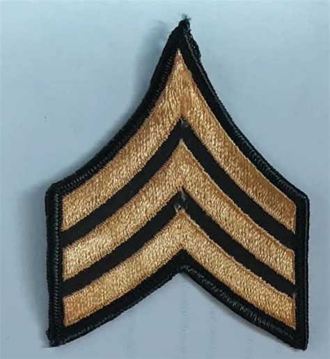 Pair Of Us Army Sgt Sergeant Rank Insignia Patch Cold War 5 32 Picclick Uk