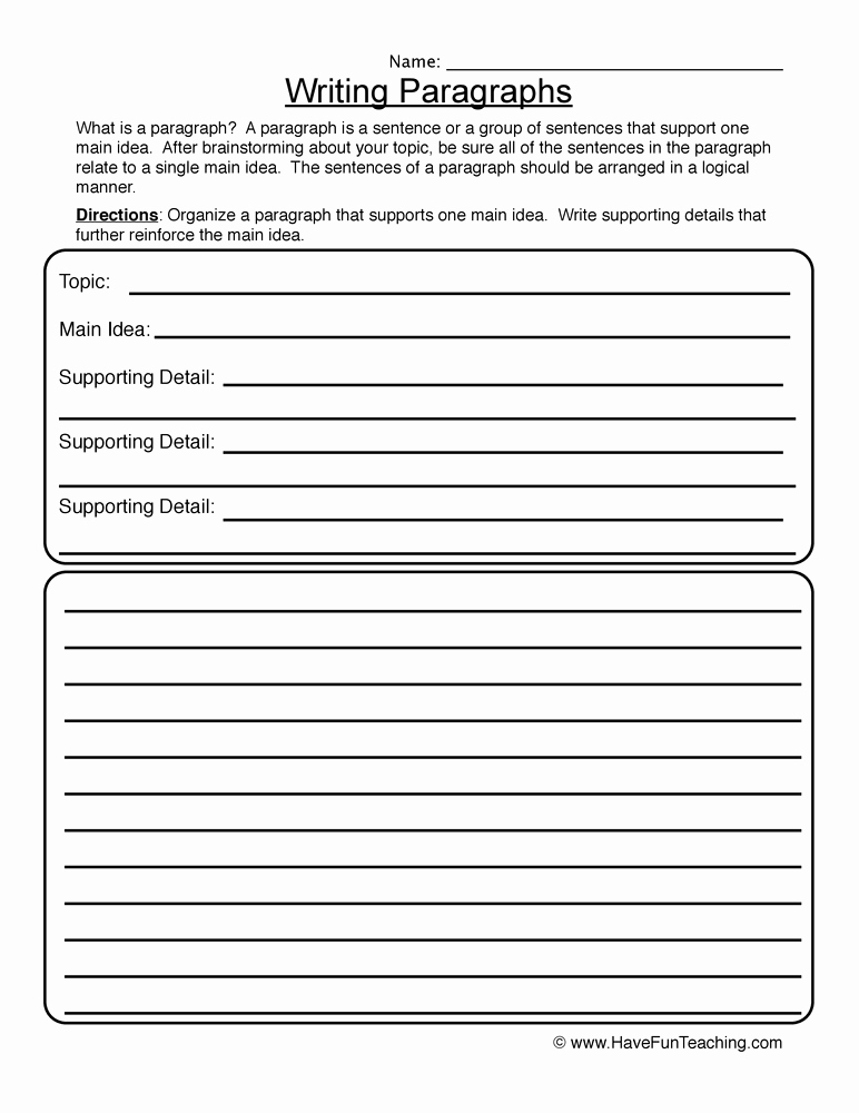 Free Paragraph Writing Worksheets for Better Writing Skills