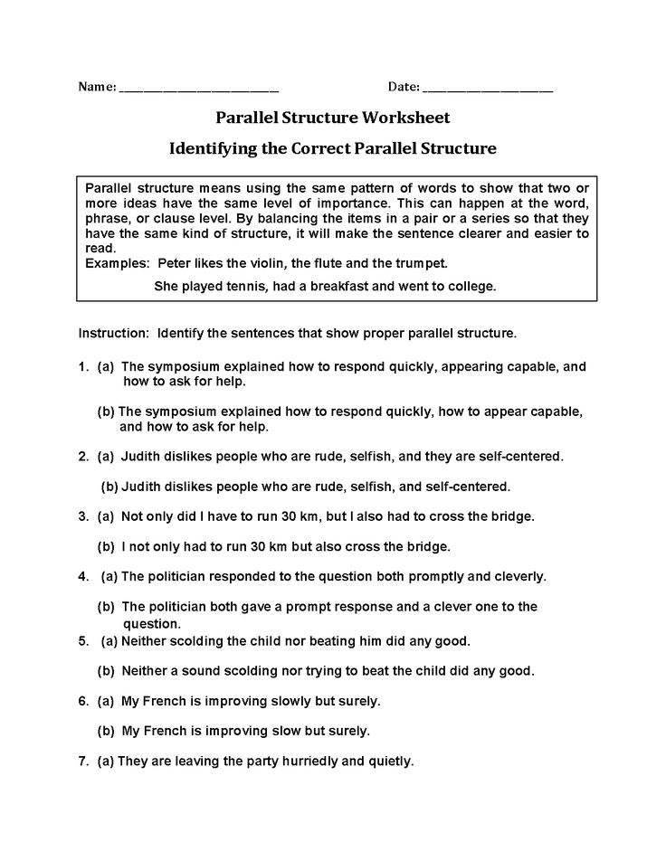 7 Tips for Mastering Parallel Structure in Worksheets