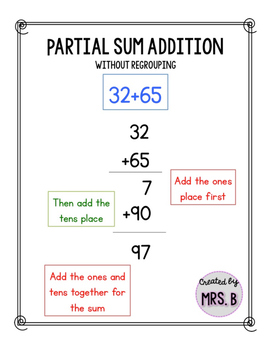 Partial Sum Addition Pack By Stay At Home Activity Mom Tpt