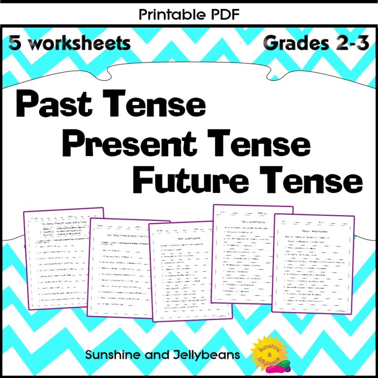 Past Present Future Tenses 5 Verb Worksheets Grades 2 3 Ccss