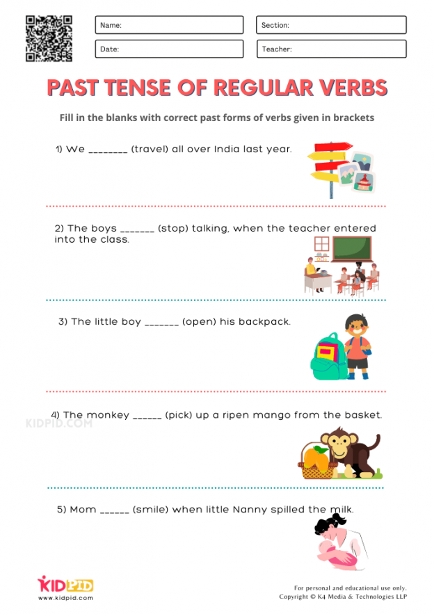 Past Tense Of Regular Verbs Printable Worksheets For Grade 2 Kidpid