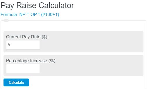 Pay Raise Calculator Calculate Salary Increase