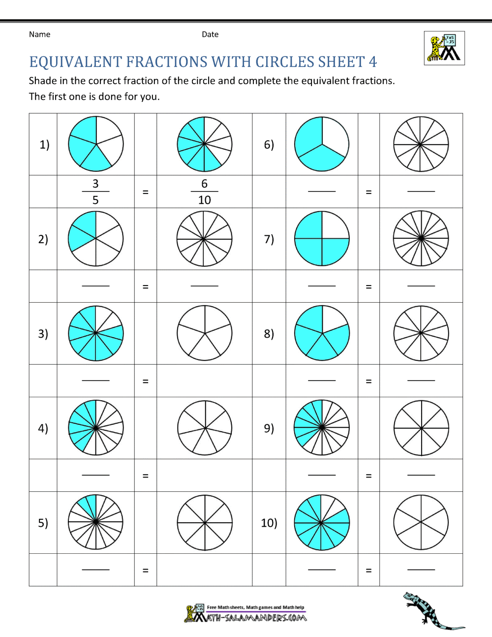 Pdf Equivalent Fractions Grade 5 Equivalent Fraction Worksheets 5Th Grade Worksheets Master