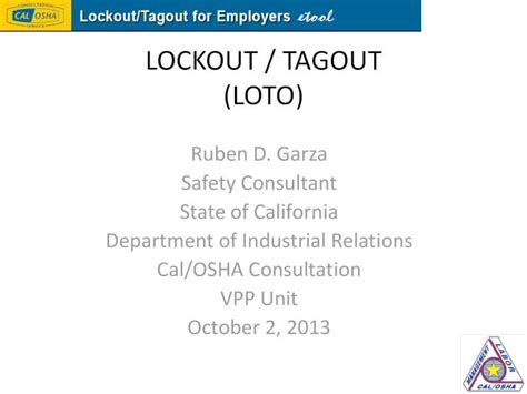 Pdf Lockout Tagout Loto Pdf Filelockout Tagout Loto Ruben D Garza Safety Consultant