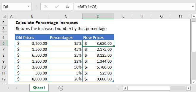 Percentage Increase Step1 Automate Excel