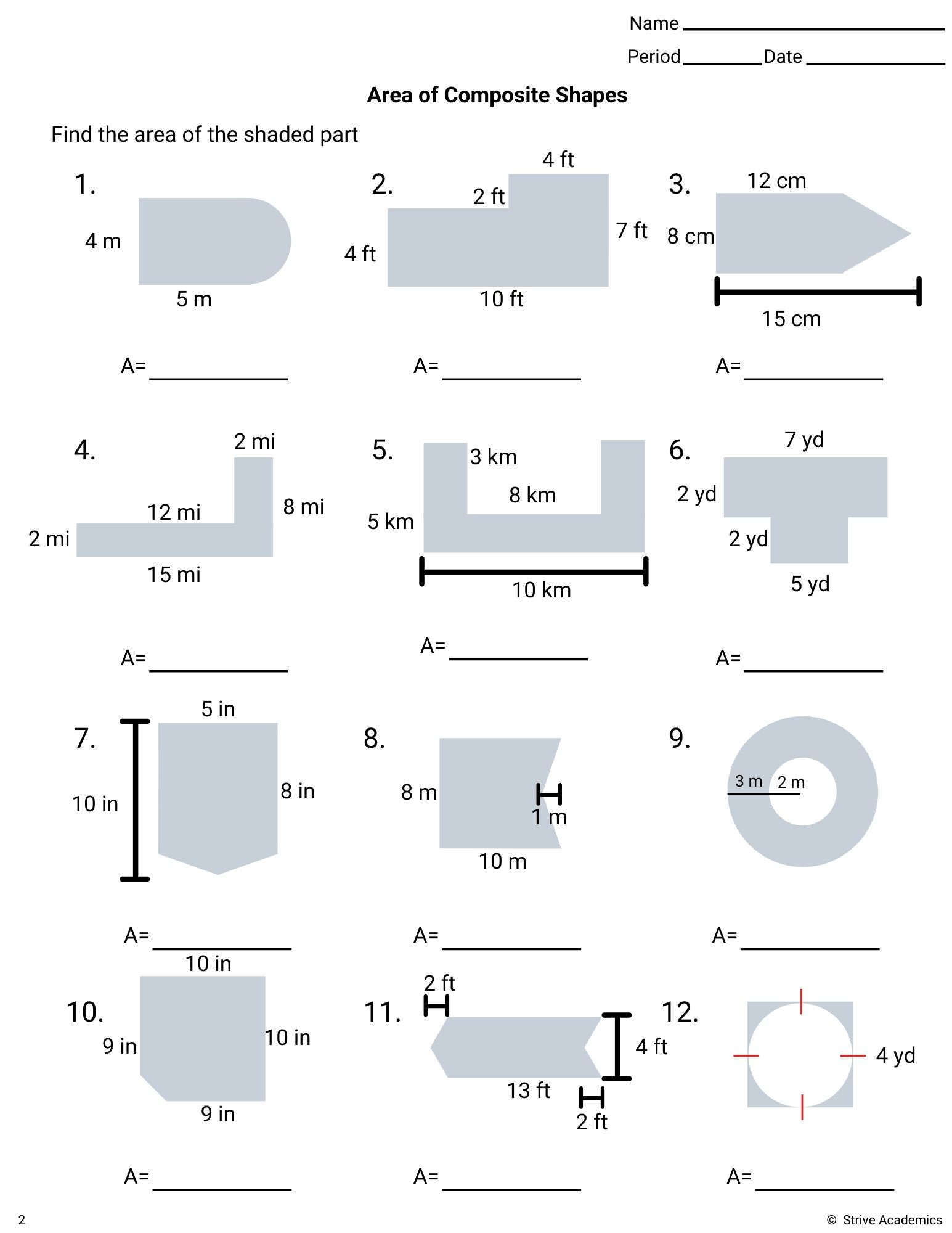 Perimeter Of Composite Figures Worksheets