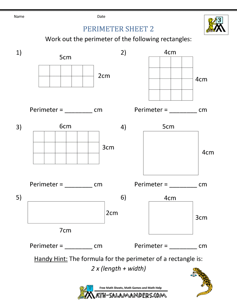 5 Fun Perimeter Worksheets for 3rd Graders