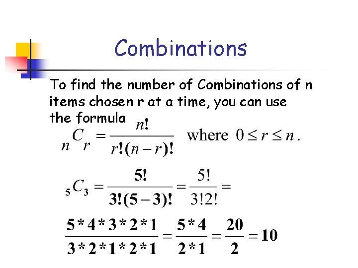 Permutations Combinations The Fundamental Counting Principle