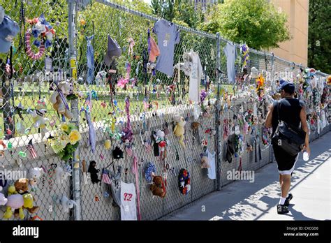 Personal Tributes To Oklahoma Bombing Victims On The Fence Outside The Memorial Site Stock