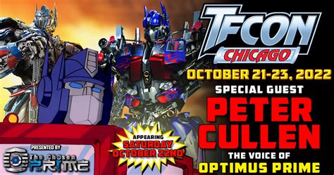 Peter Cullen The Voice Of Optimus Prime To Attend Tfcon Chicago 2022