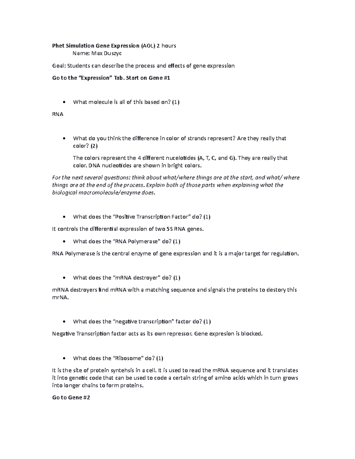 Explore Phet Simulation Gene Expression Worksheet Answers Easily