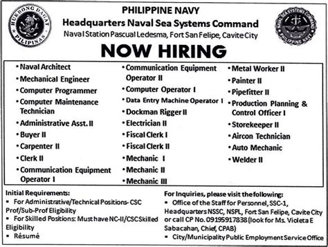 Philippine Navy Announced Job Hiring Vacancy How To Apply Philippine News