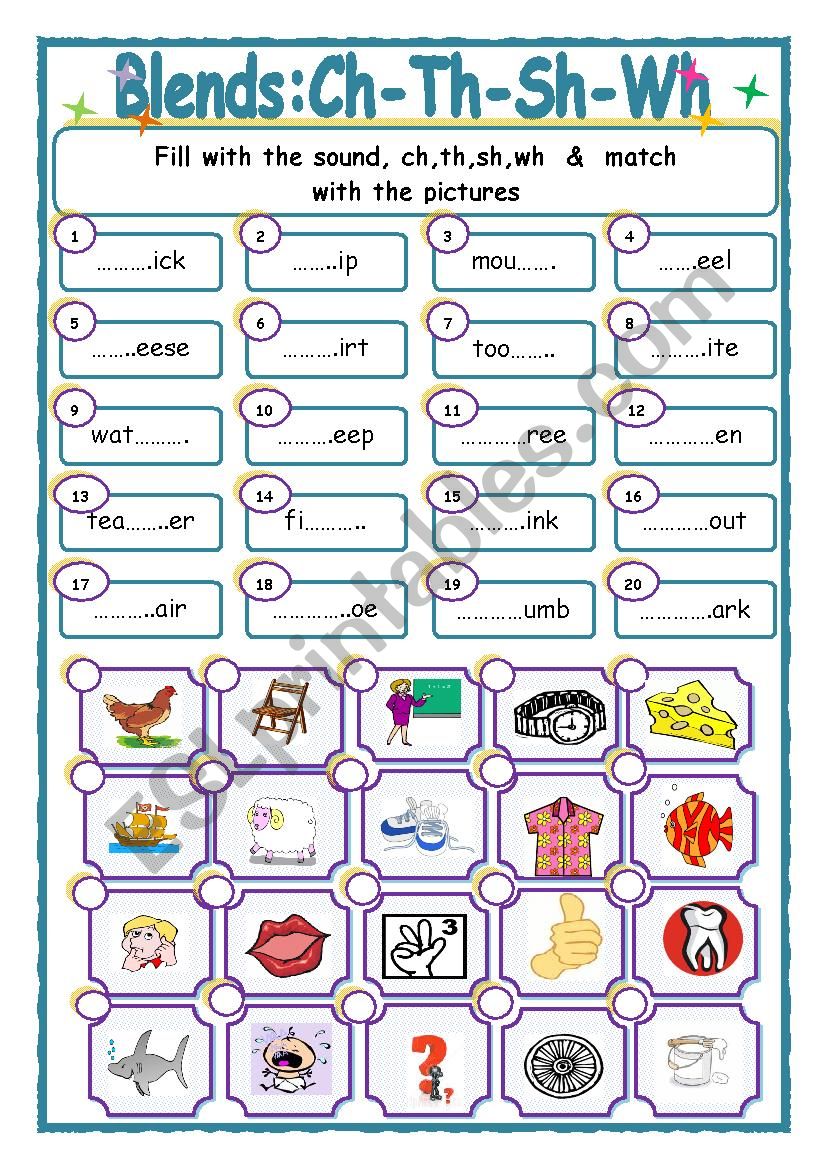 Phonetics Th Sh Wh Ch Sounds Esl Worksheet By Jhansi